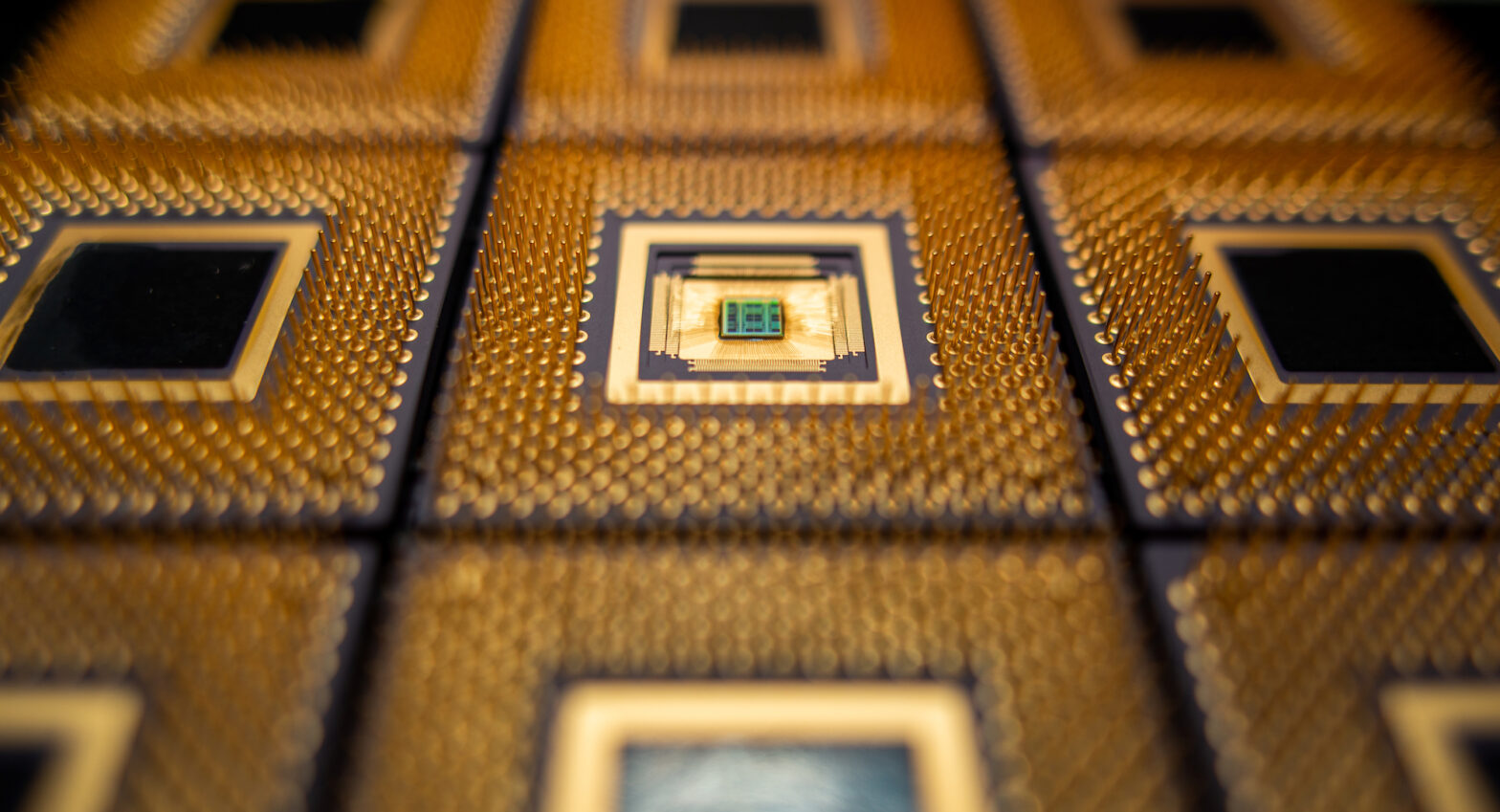 Close-up of computer chip.