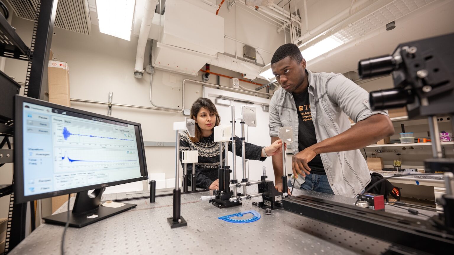 one researcher conducting an experiment